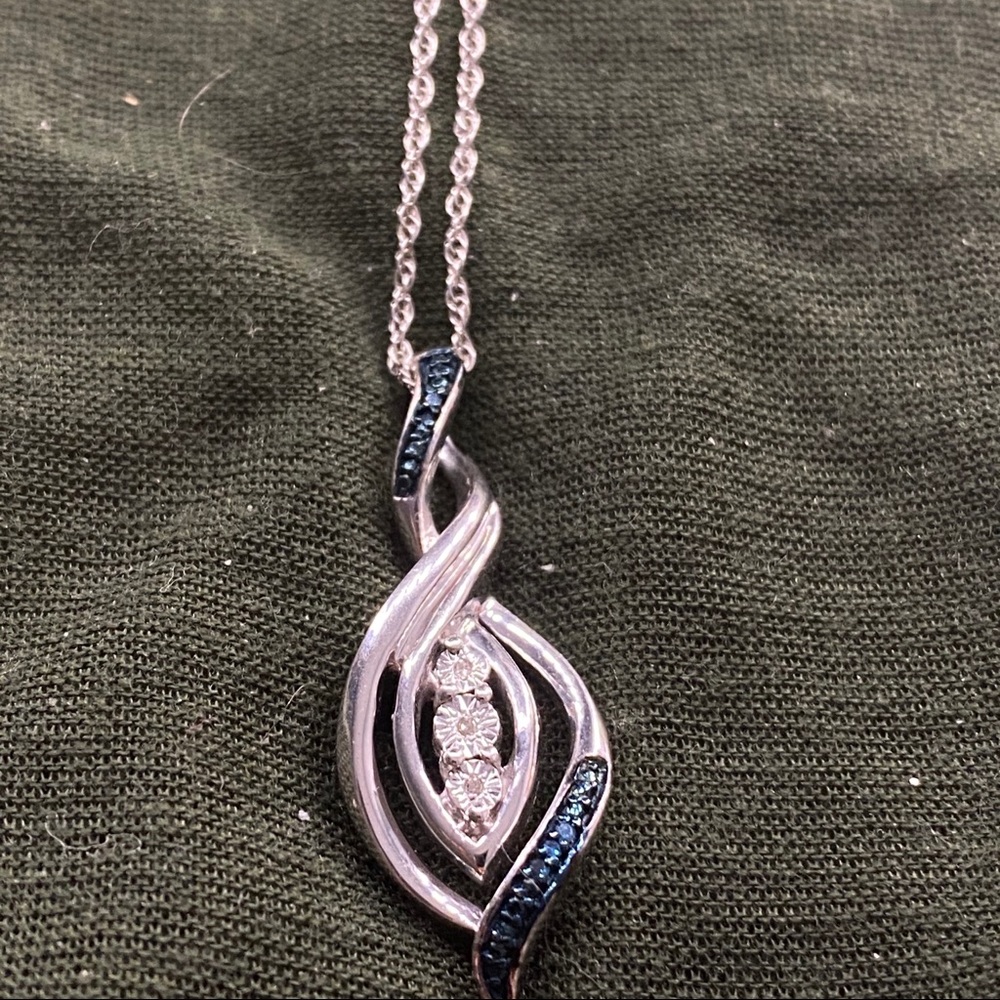 Blue and White Diamond Necklace KAY